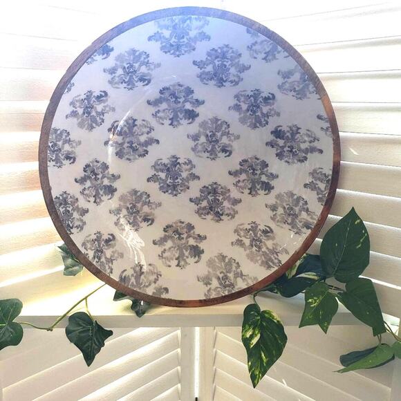 WOOD AND ACRYLIC DECORATIVE BOWL - Picture 1 of 8